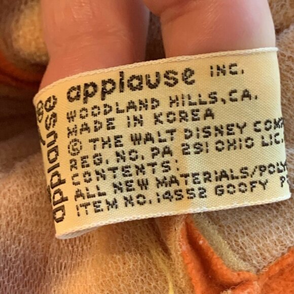 Walt Disney Goofy Set: Vintage Applause 11” Plush Hand Puppet & Ceramic Coaster - Picture 7 of 15